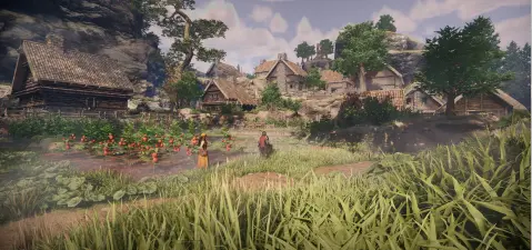 an in-game outdoor world rendered through enshrouded server hosting